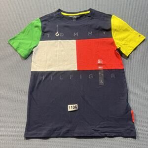 TOMMY HILFIGER MULTICOLOR Boys Tee Sz L Pre-Owned Excellent